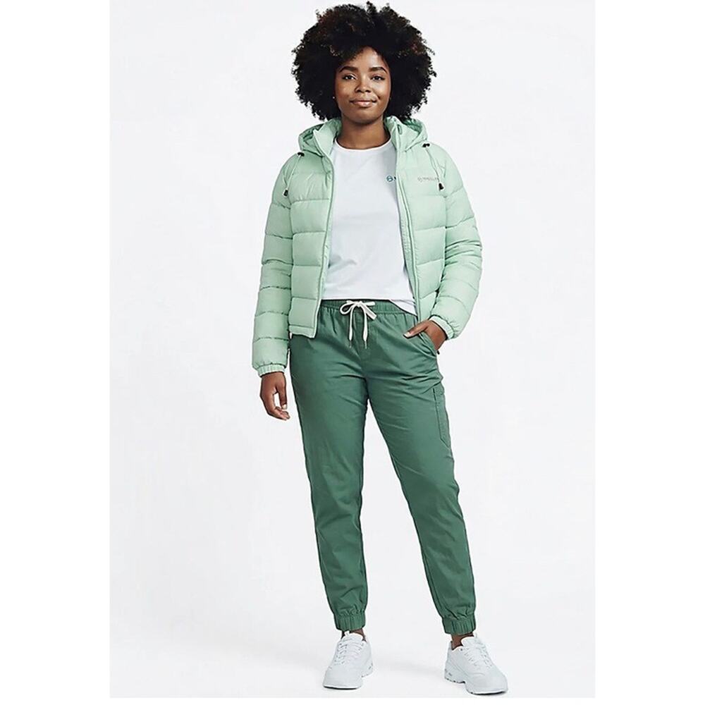 Magellan Outdoors Womens XL Lost Pine Crop Puffer Jacket Jade Green Classic Coat - Picture 6 of 10